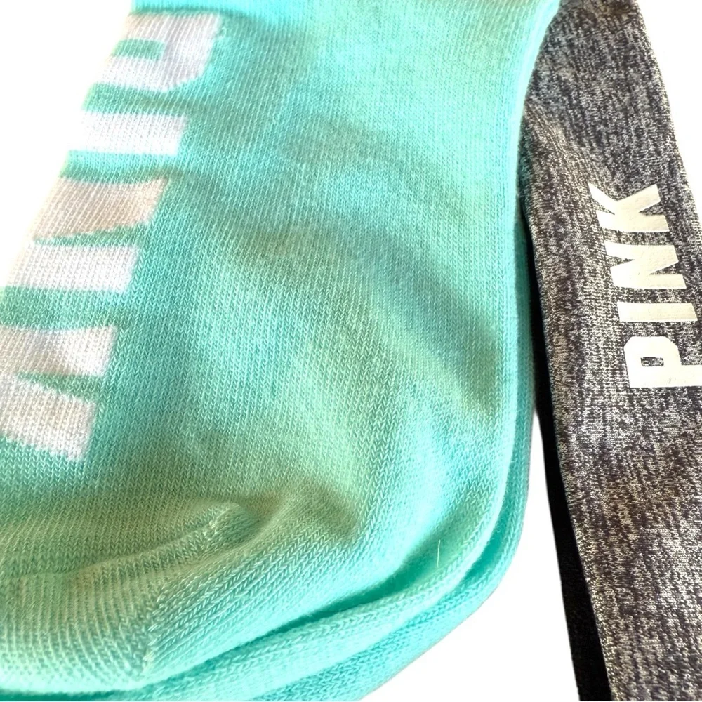 PINK VICTORIA’S SECRET SET *GRAY LOGO HEADBAND & NO-SHOW ANKLE SOCKS, NWT, NEW